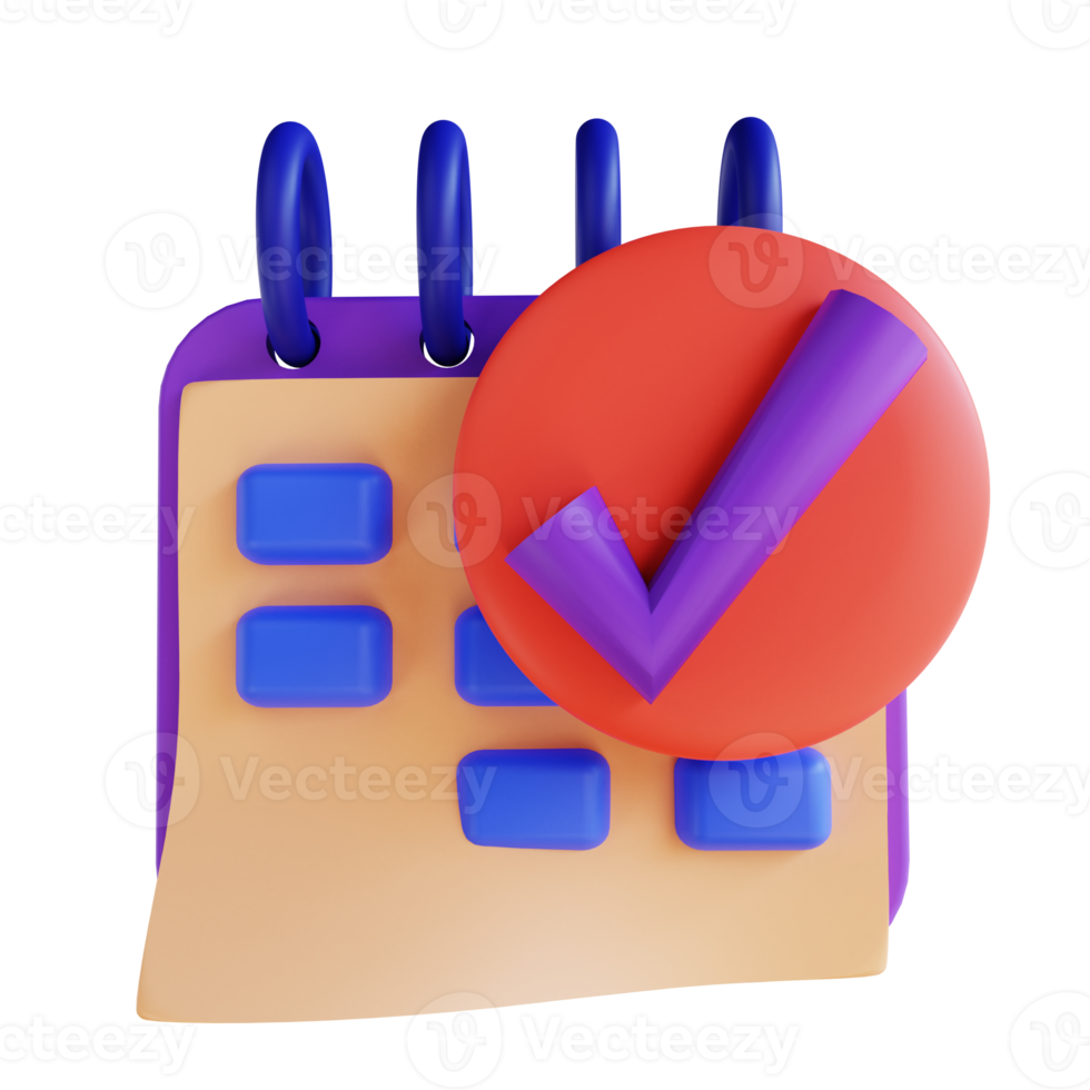 3D illustration calendar and planning for digital marketing png