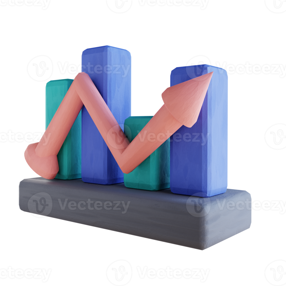 3D illustration candle chart up png
