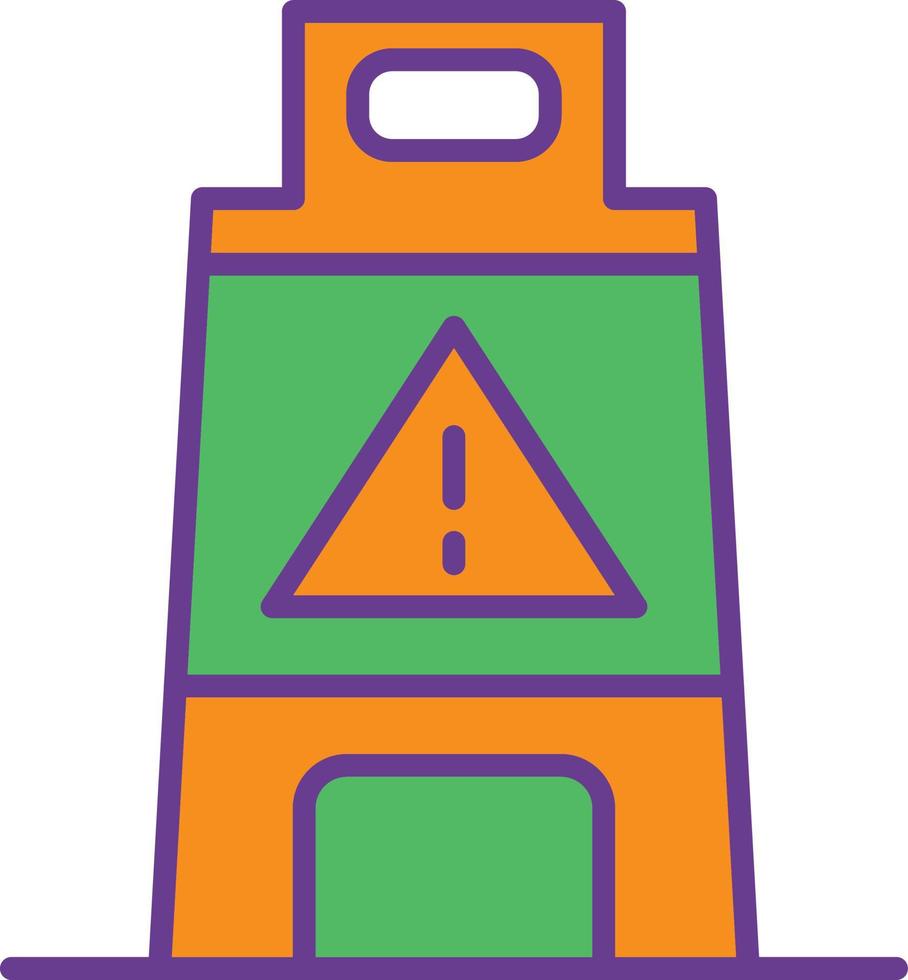 Wet Floor Outline Icon vector