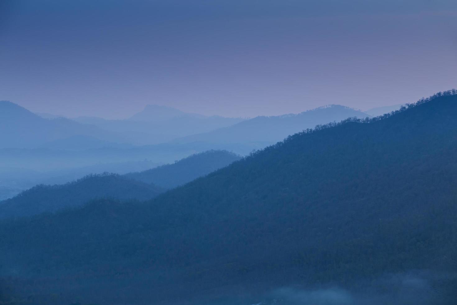 fog and cloud mountain valley sunrise landscape photo