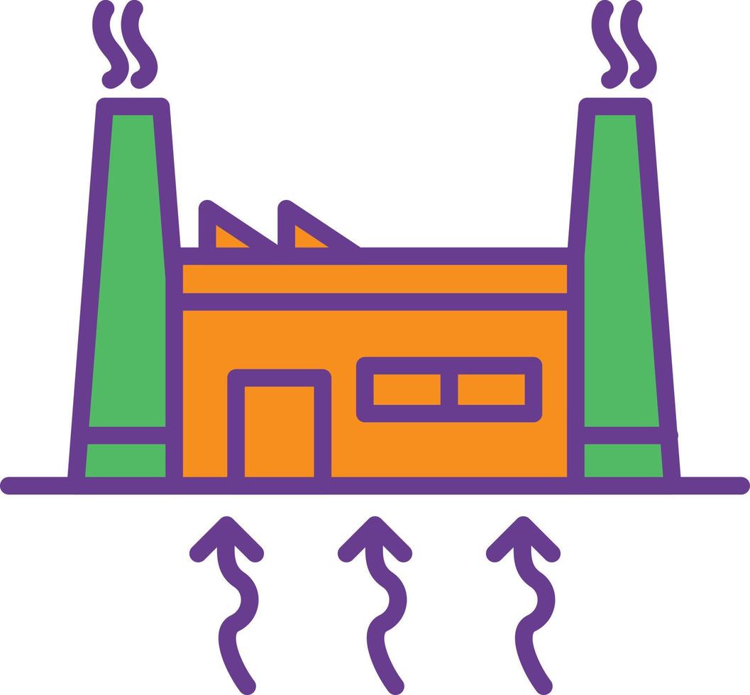 Geothermal Energy Line Filled Two Color vector