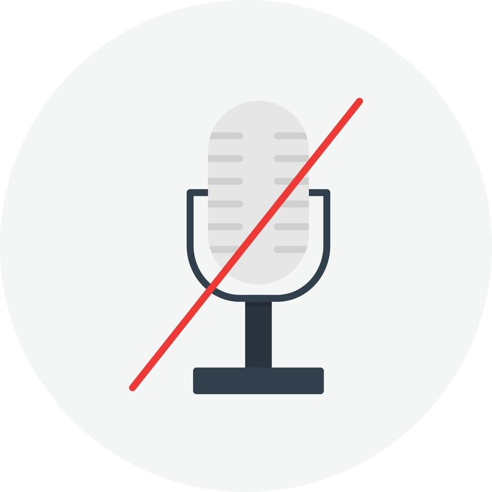 Microphone Mute Flat Circle vector