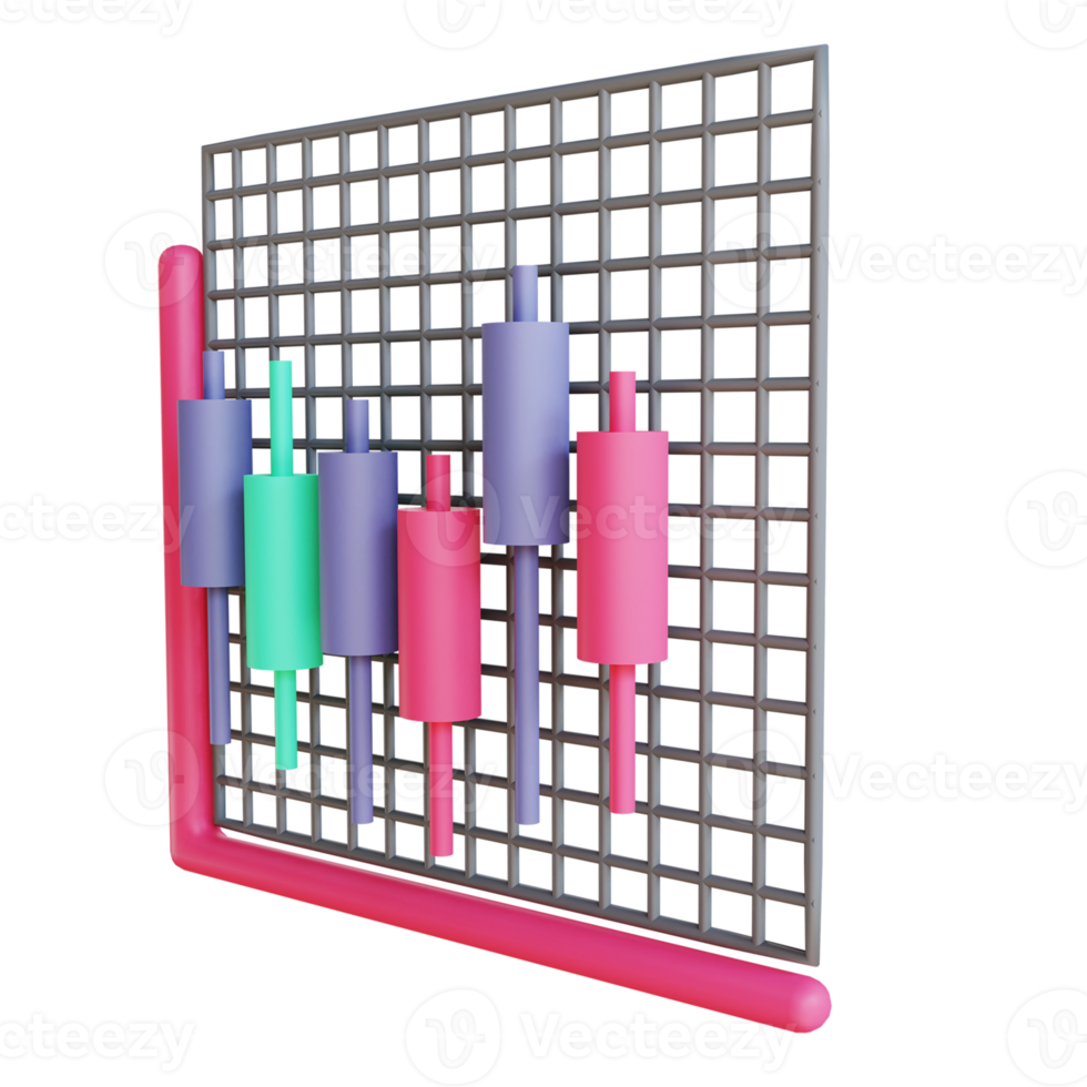 3D illustration bitcoin Candle stick 2 suitable for cryptocurrency png