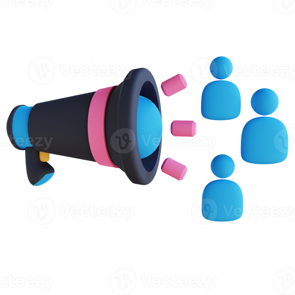 ilustração 3D de alvos de marketing png