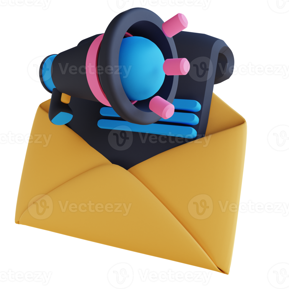 3D illustration email marketing png