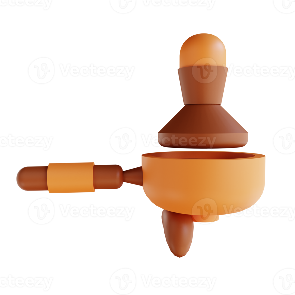 3D illustration coffee portafilter png