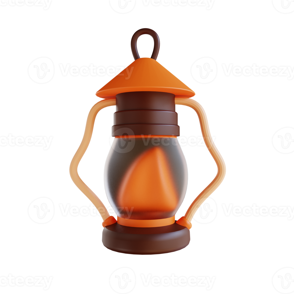 3D illustration Lantern suitable for camping png