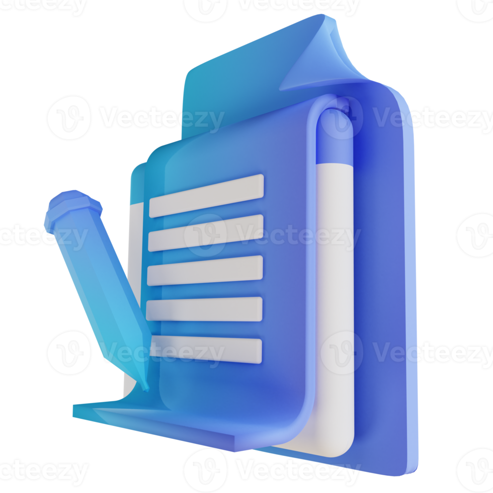 3D illustration take notes png