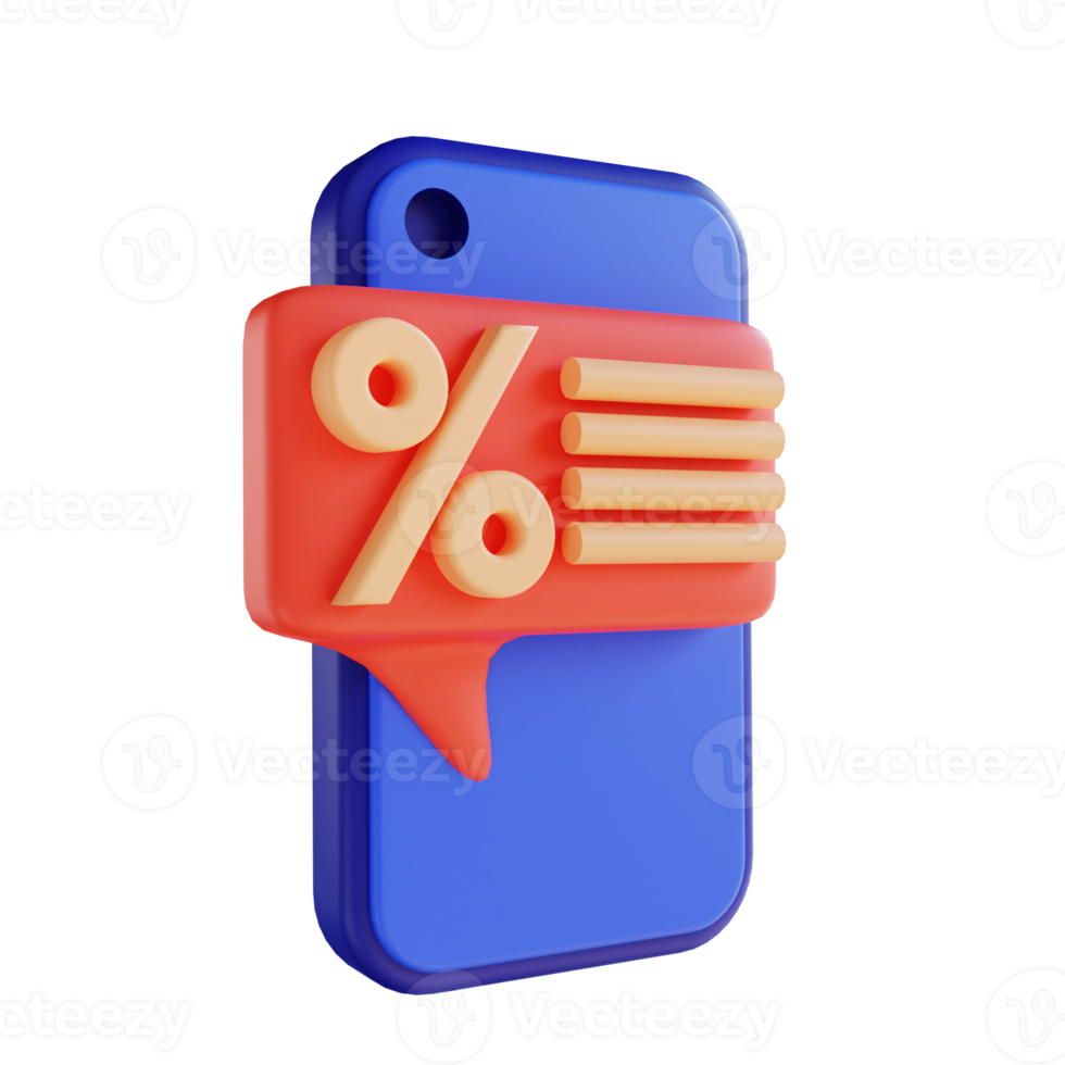 3D illustration mobile marketing for digital marketing png