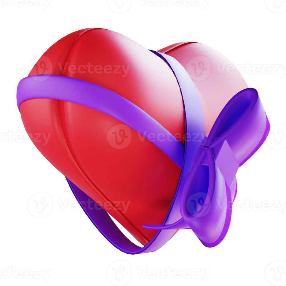3D illustration gift box and love icon 2 suitable for valentine's day png