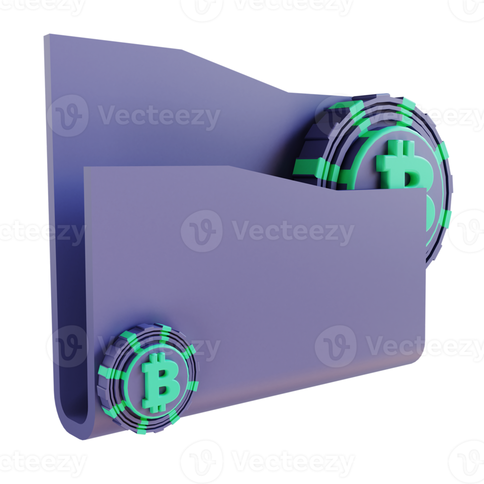 3D illustration bitcoin folder 2 suitable for cryptocurrency png