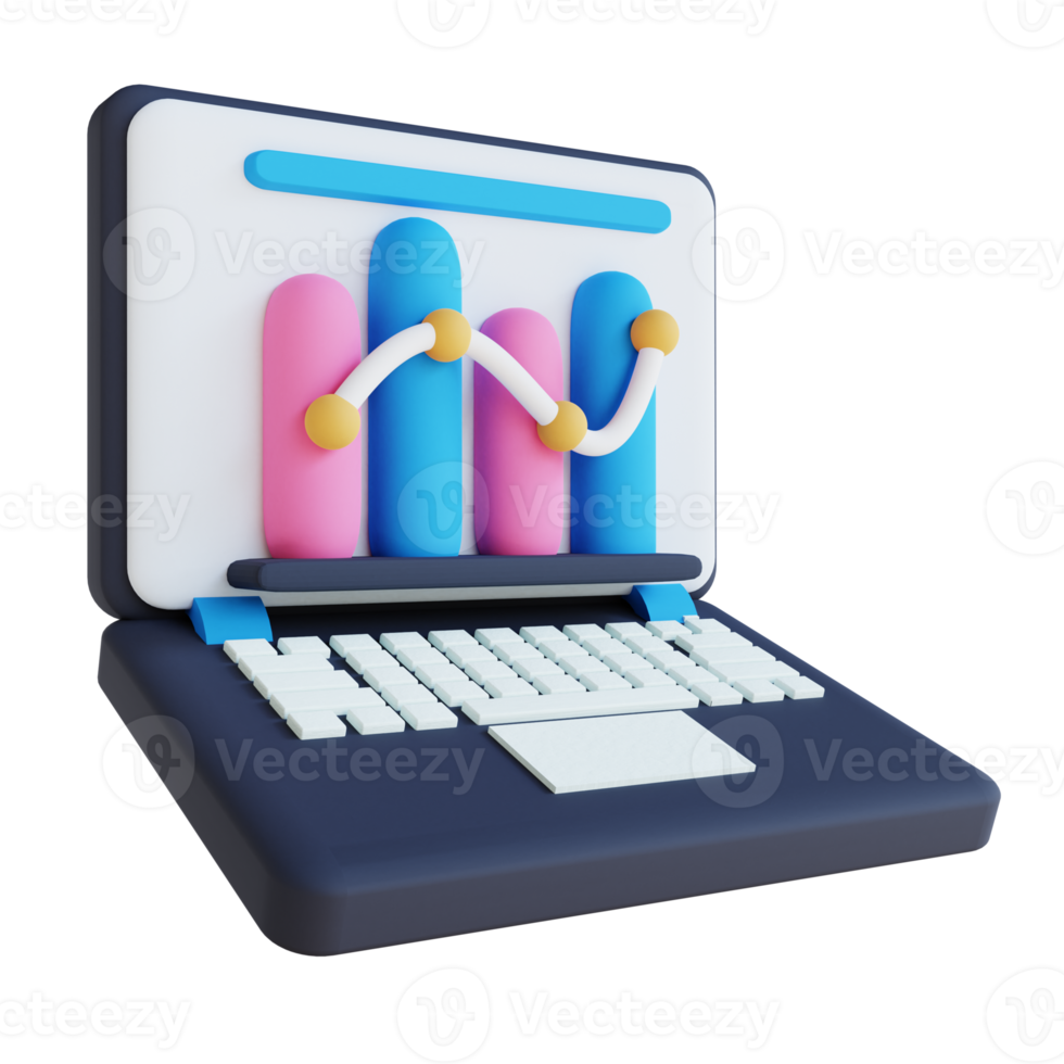 illustrazione 3d dati di analisi di mercato png