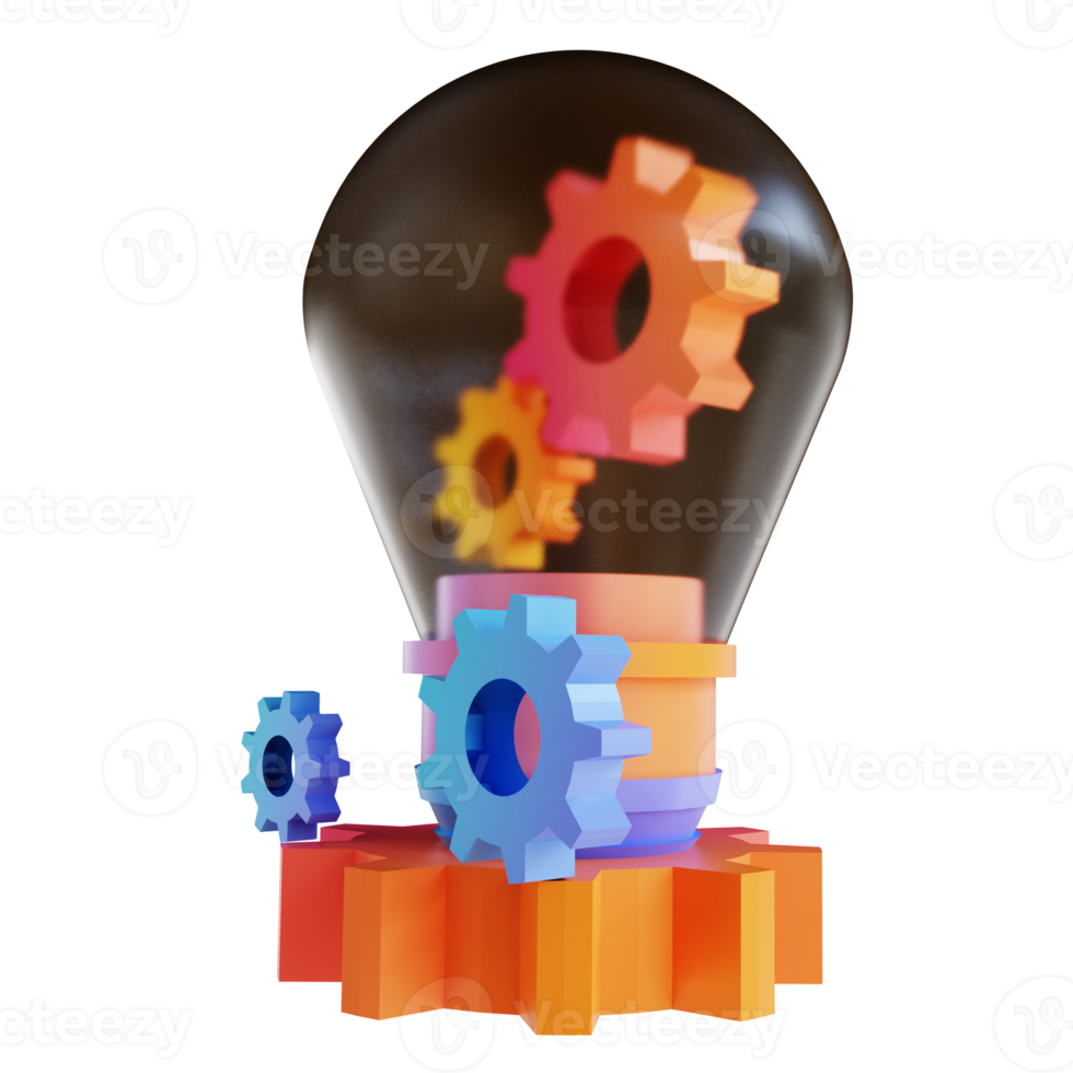 3D illustration colorful good idea png