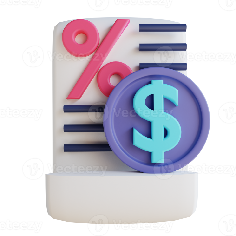 3D illustration taxes suitable for business and finance png