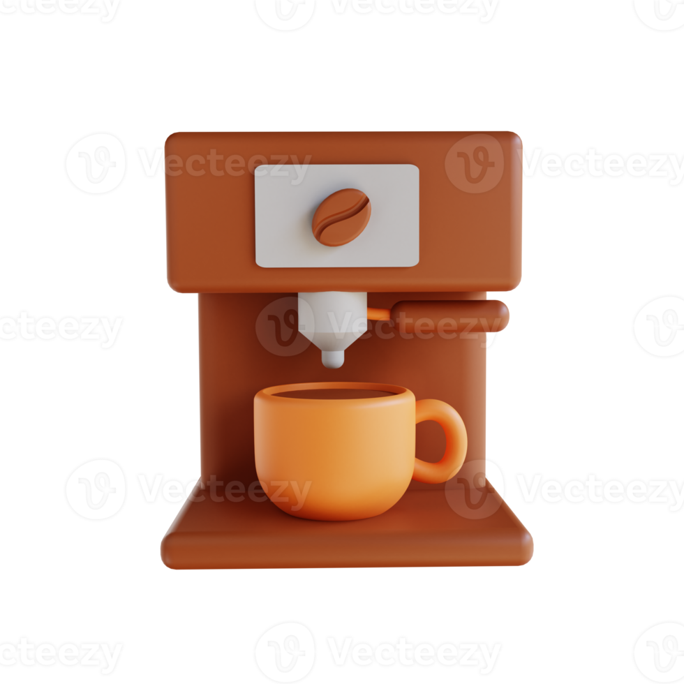 3D illustration coffee machine png