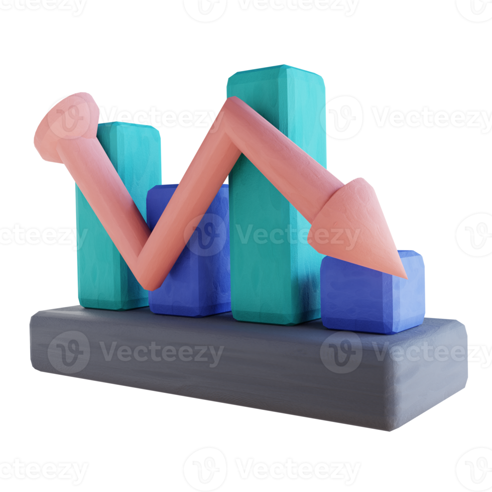 3D illustration candle chart descending png