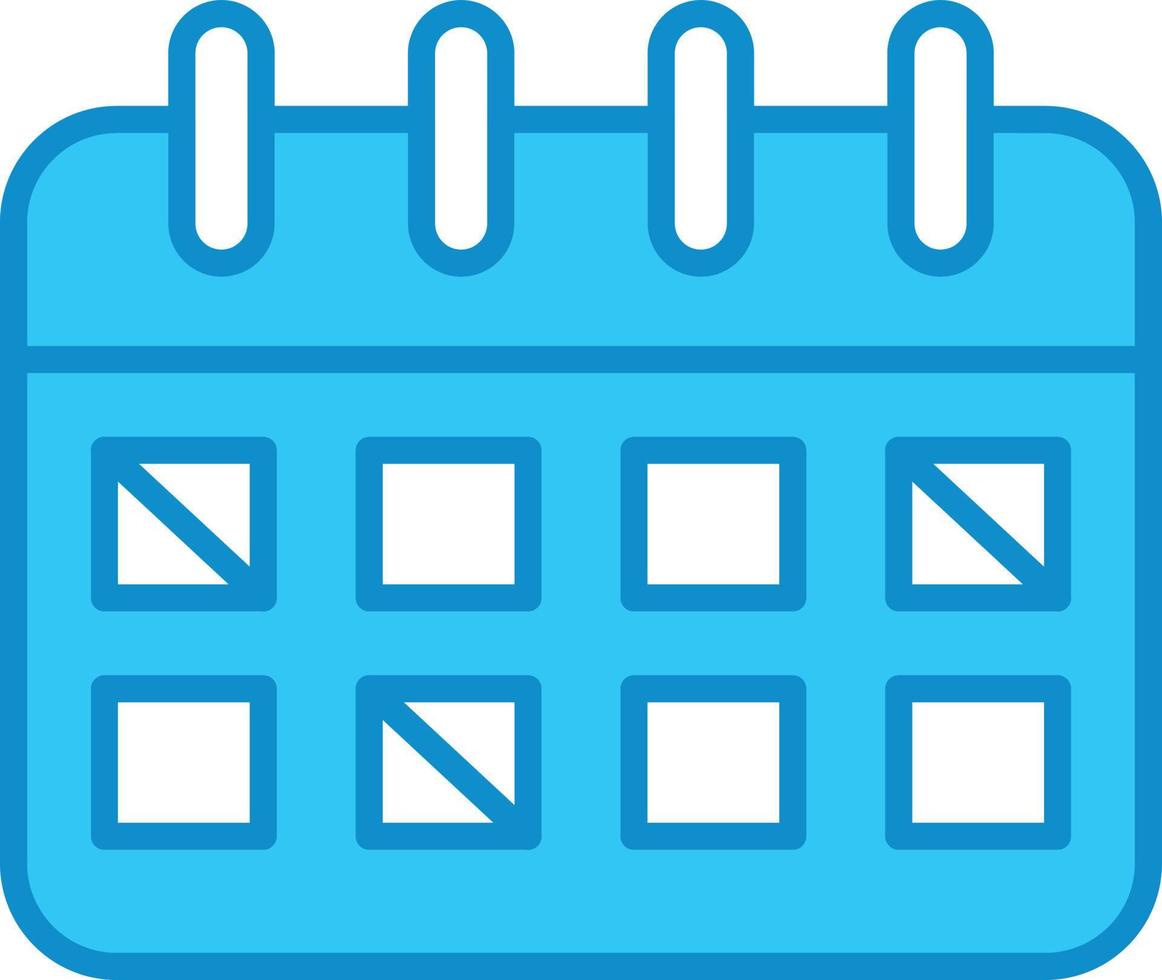 Calendar Line Filled Blue vector