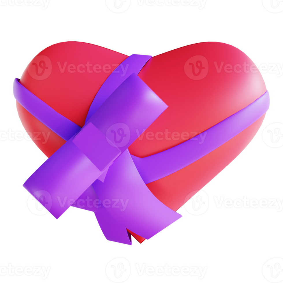 3D illustration gift box and love icon 2 suitable for valentine's day png