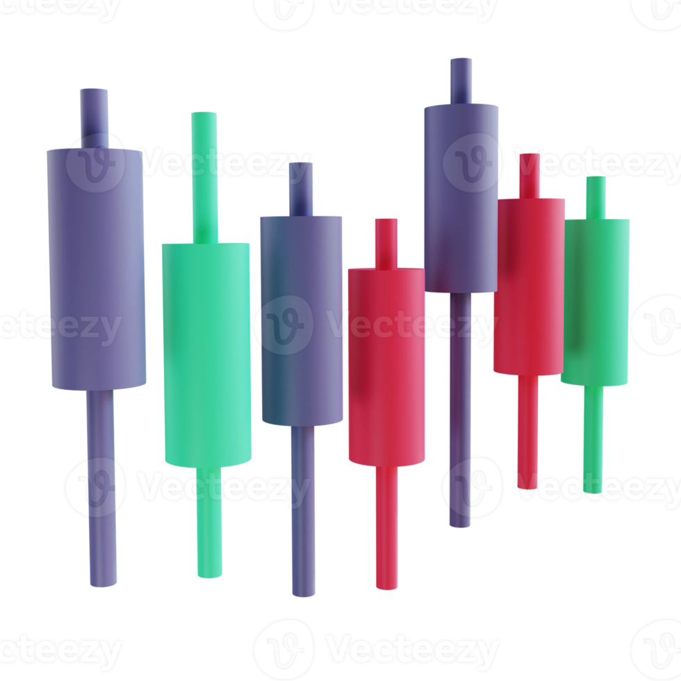 3D illustration Bitcoin Candle stick 3 suitable for cryptocurrency png
