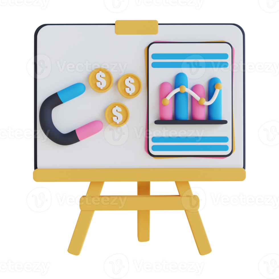 3D illustration marketing presentation png