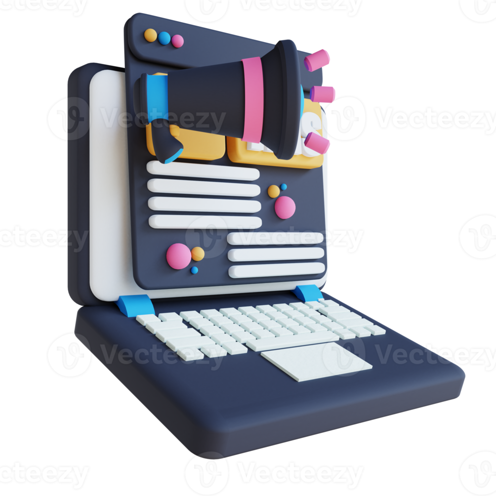 3D illustration online advertisement png