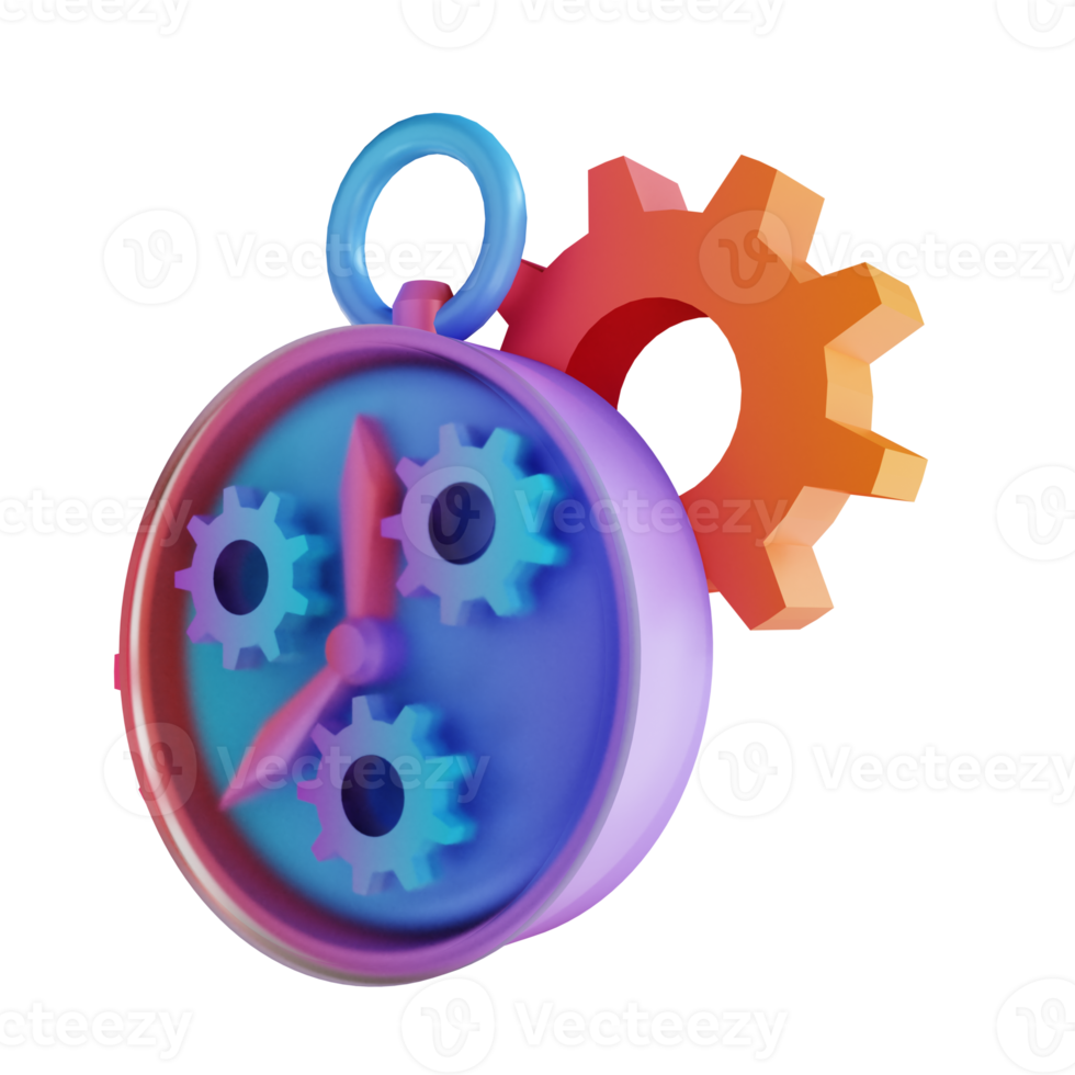 3d ilustración colorida gestión del tiempo png