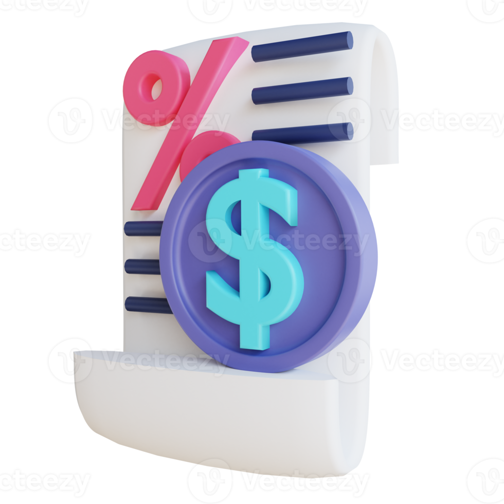 3D illustration taxes suitable for business and finance png