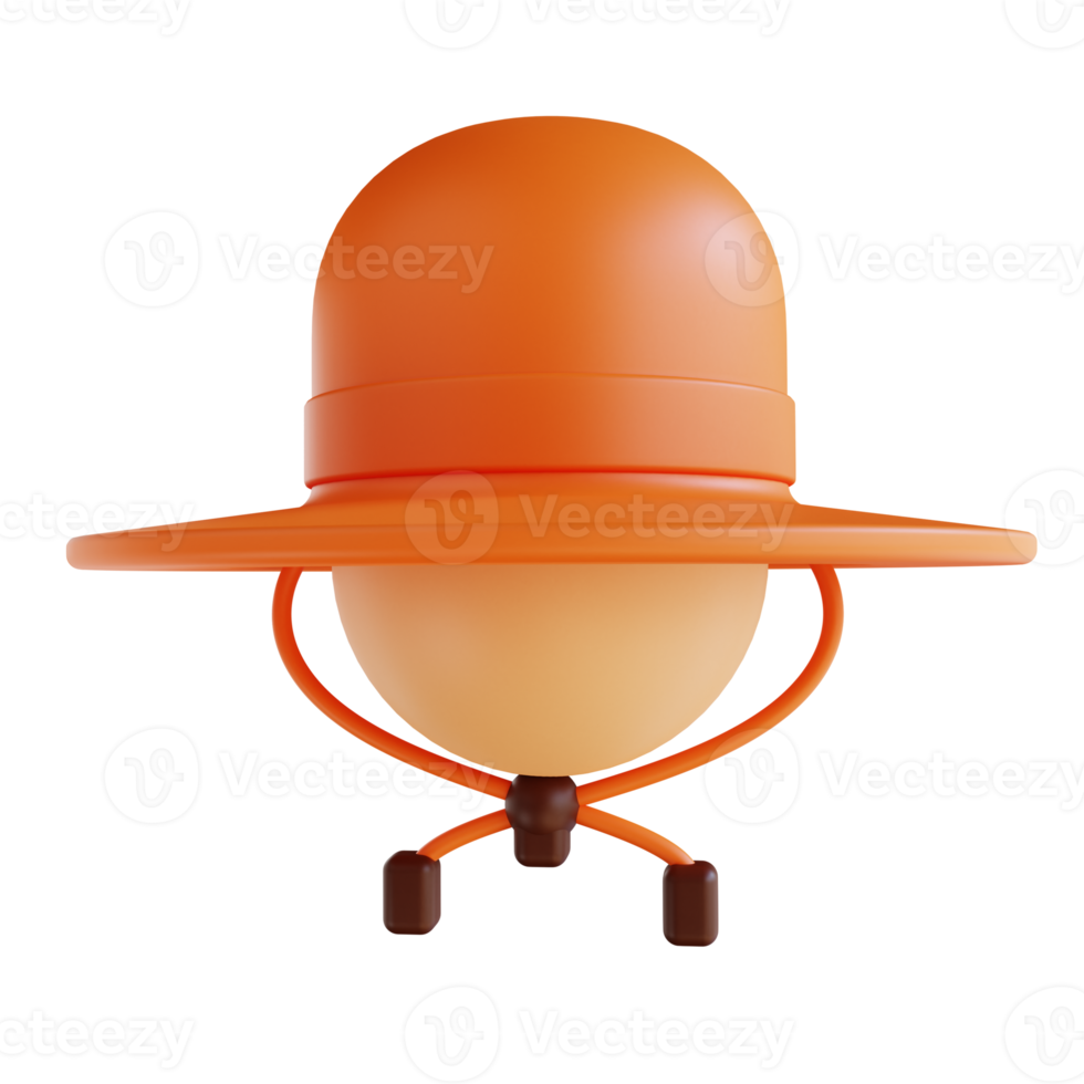 3D illustration camping hat suitable for camping png