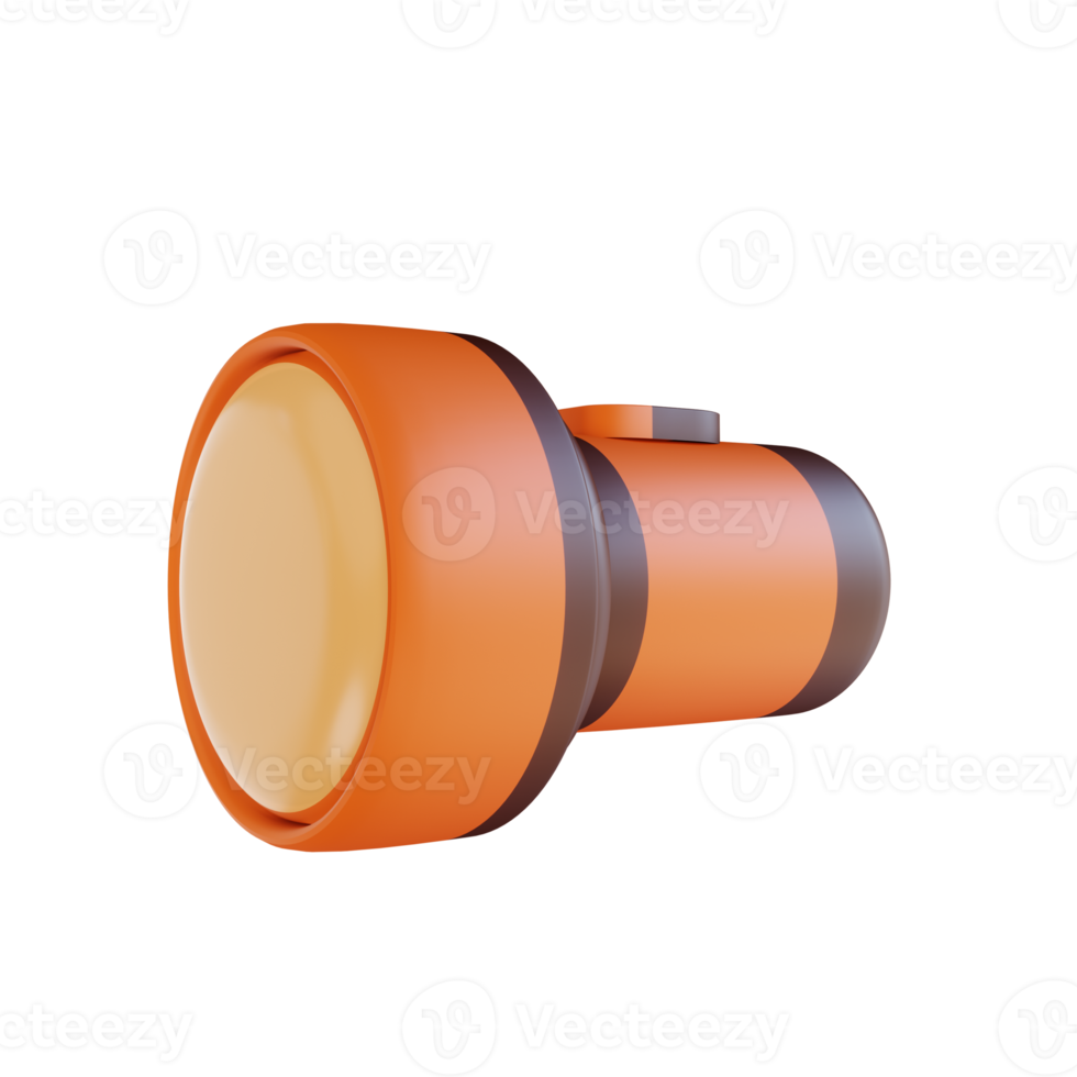 3D illustration flashlight suitable for camping png