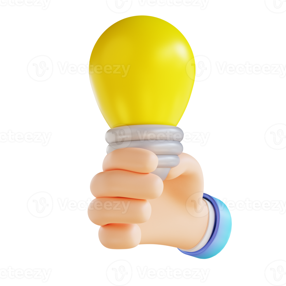 3D illustration hand and get idea off png