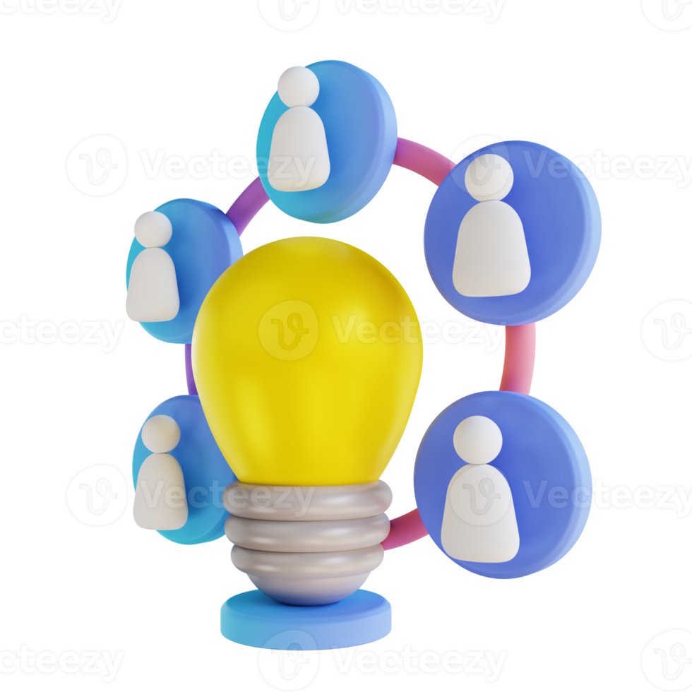 3D illustration share ideas png