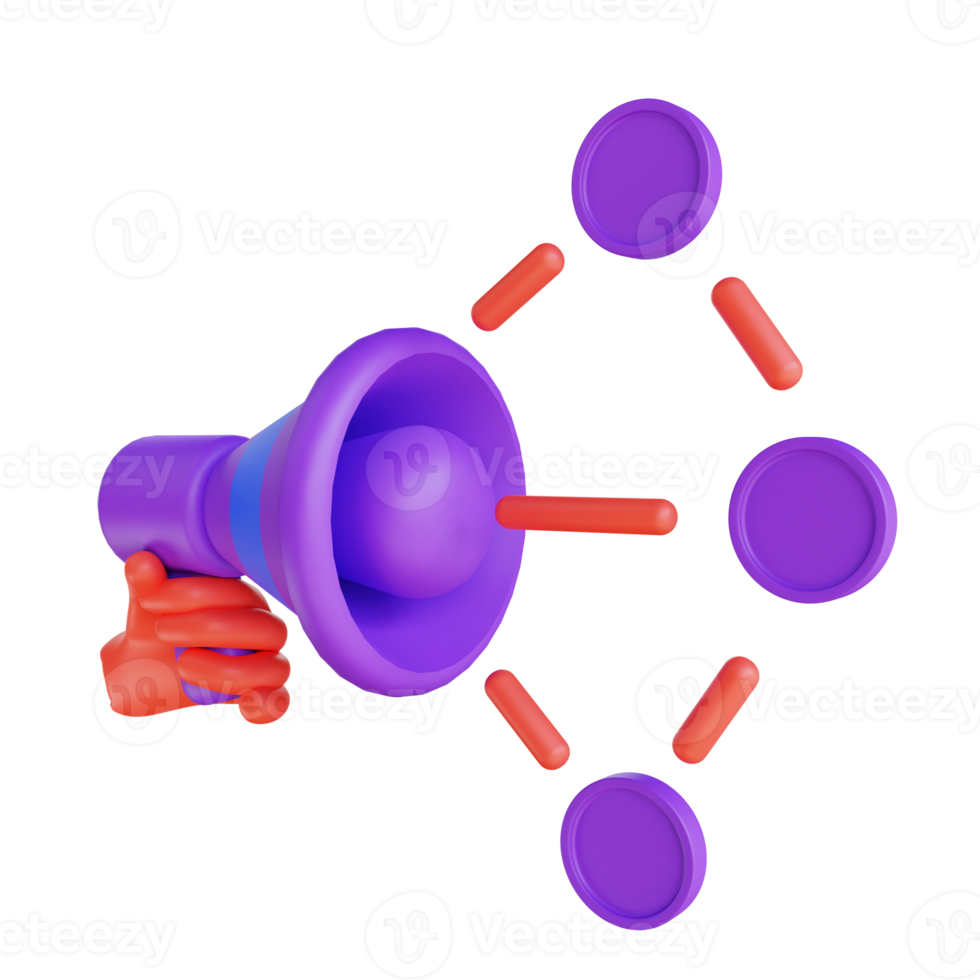 marketing viral illustration 3d adapté au marketing numérique png