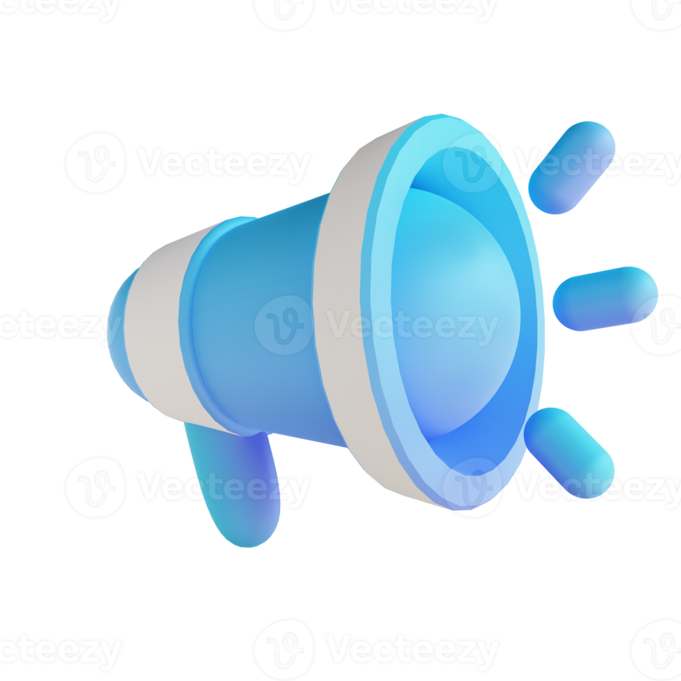 3D illustration megaphone png