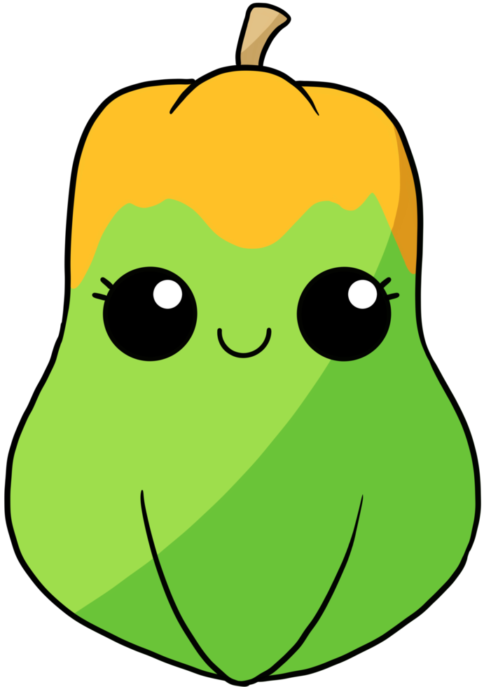 cute and smile cartoon fruit colorful character papaya png