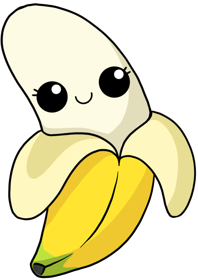 cute and smile cartoon fruit colorful character banana png