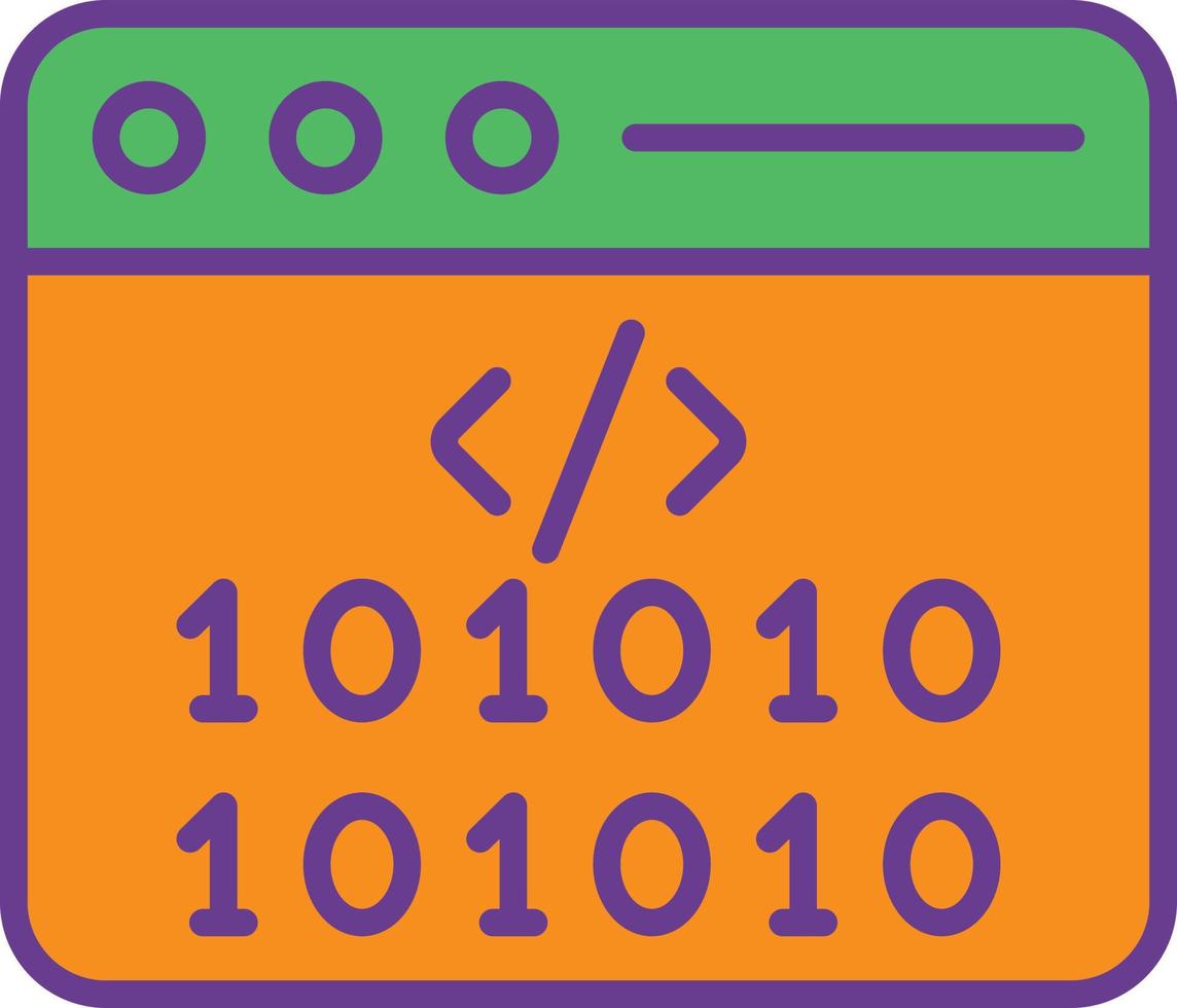 Coding Line Filled Two Color vector