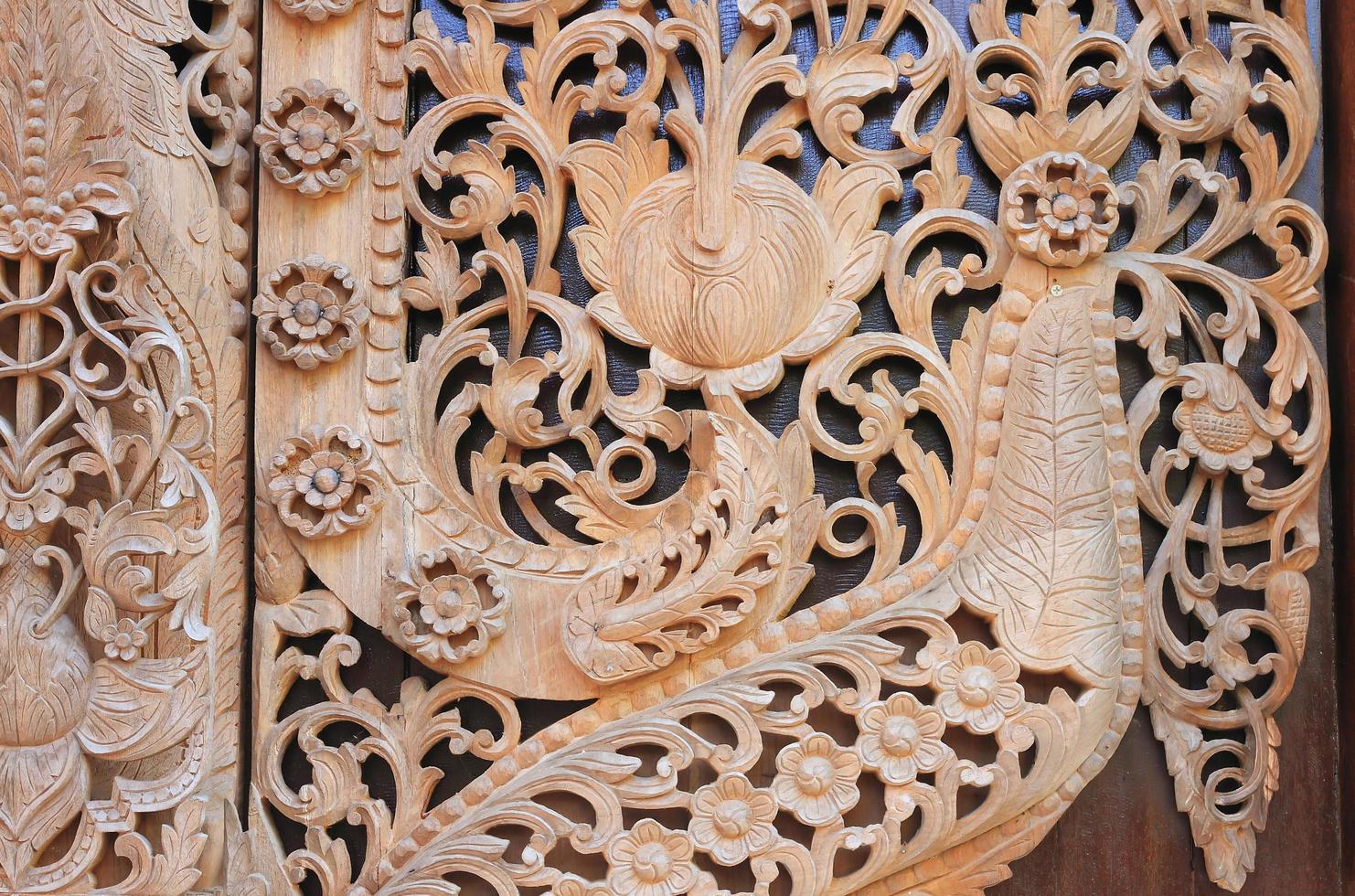 Thai style wood carving photo