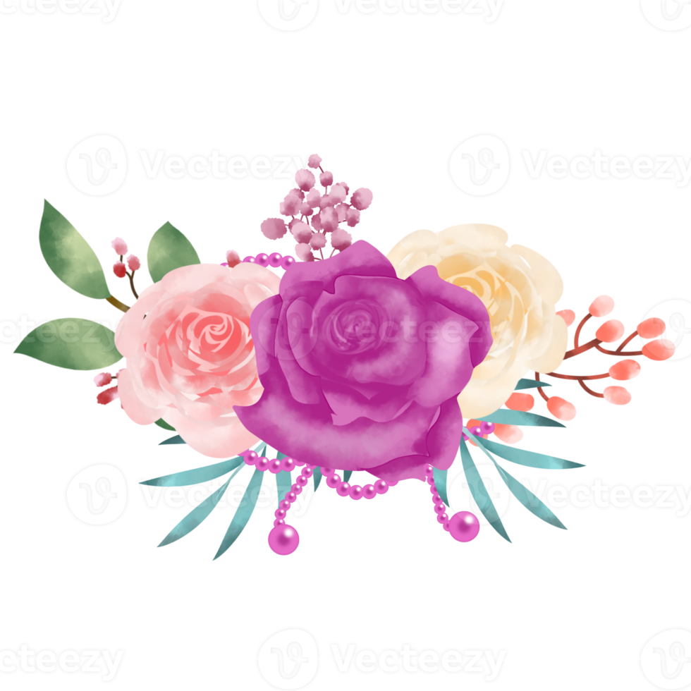 bouquet de fleurs aquarelle png