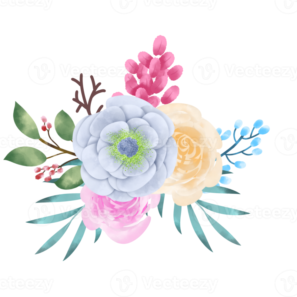 bouquet de fleurs aquarelle png