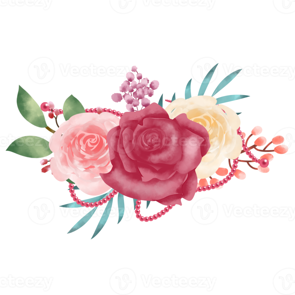 bouquet de fleurs aquarelle png