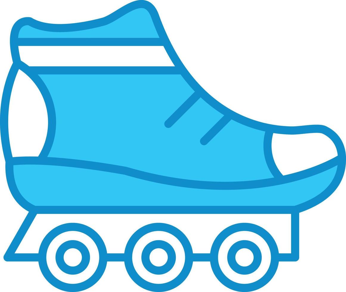 Skate Line Filled Blue vector