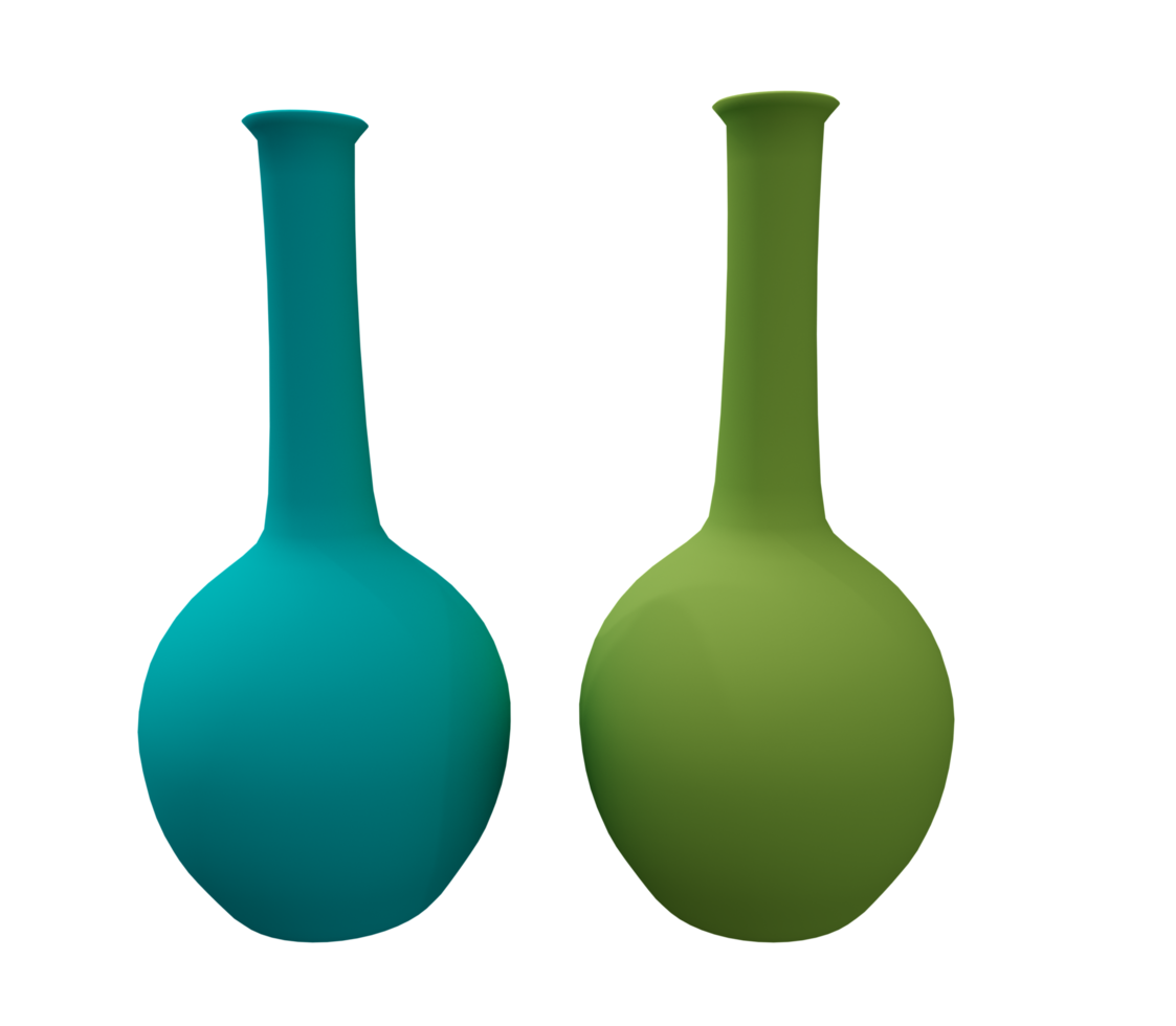 3d illustration of Two colored flasks png
