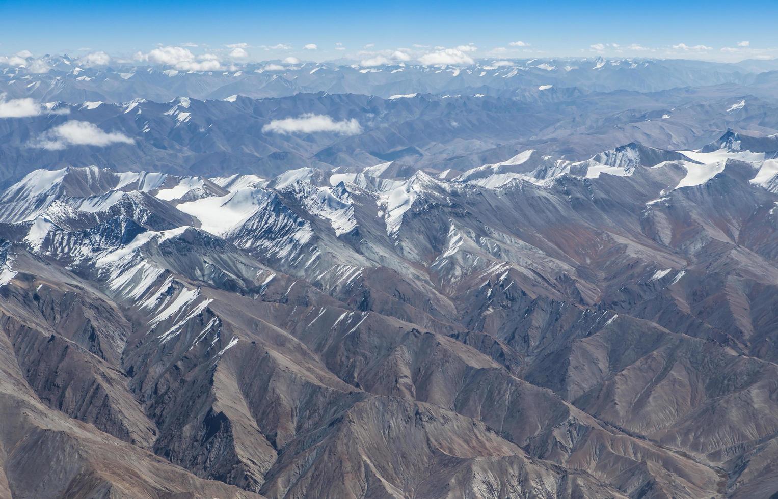 Himalaya mountains under clouds photo