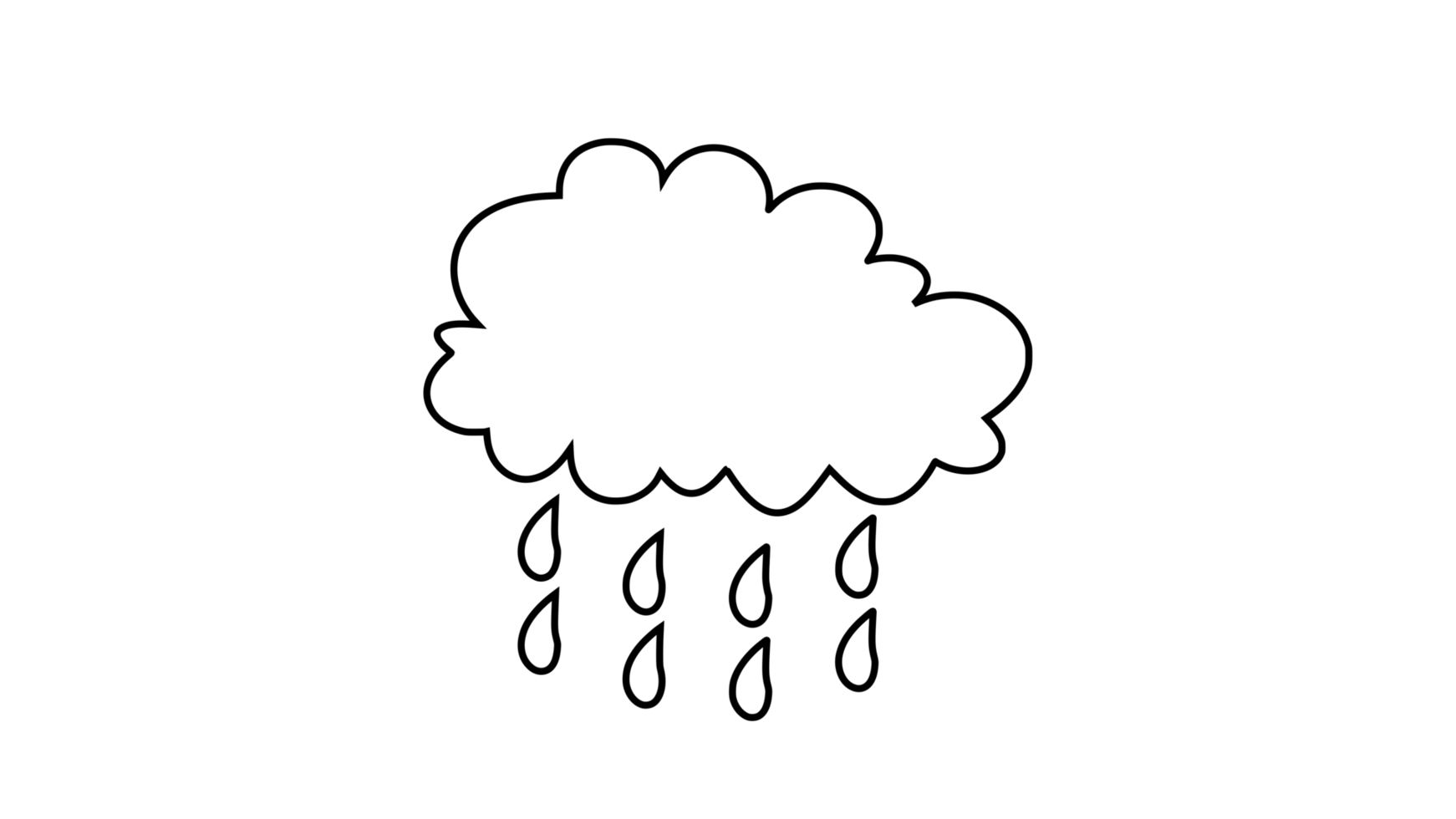 nuvens de desenhos animados gotas de chuva branca png