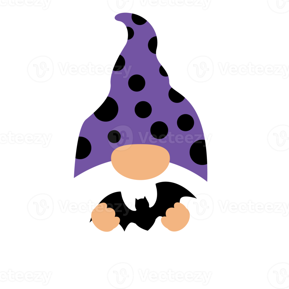 Halloween cute face gnomes design element png