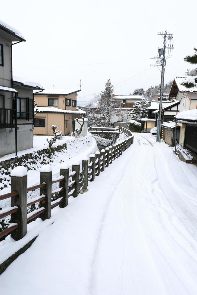 Japanese House with snow photo