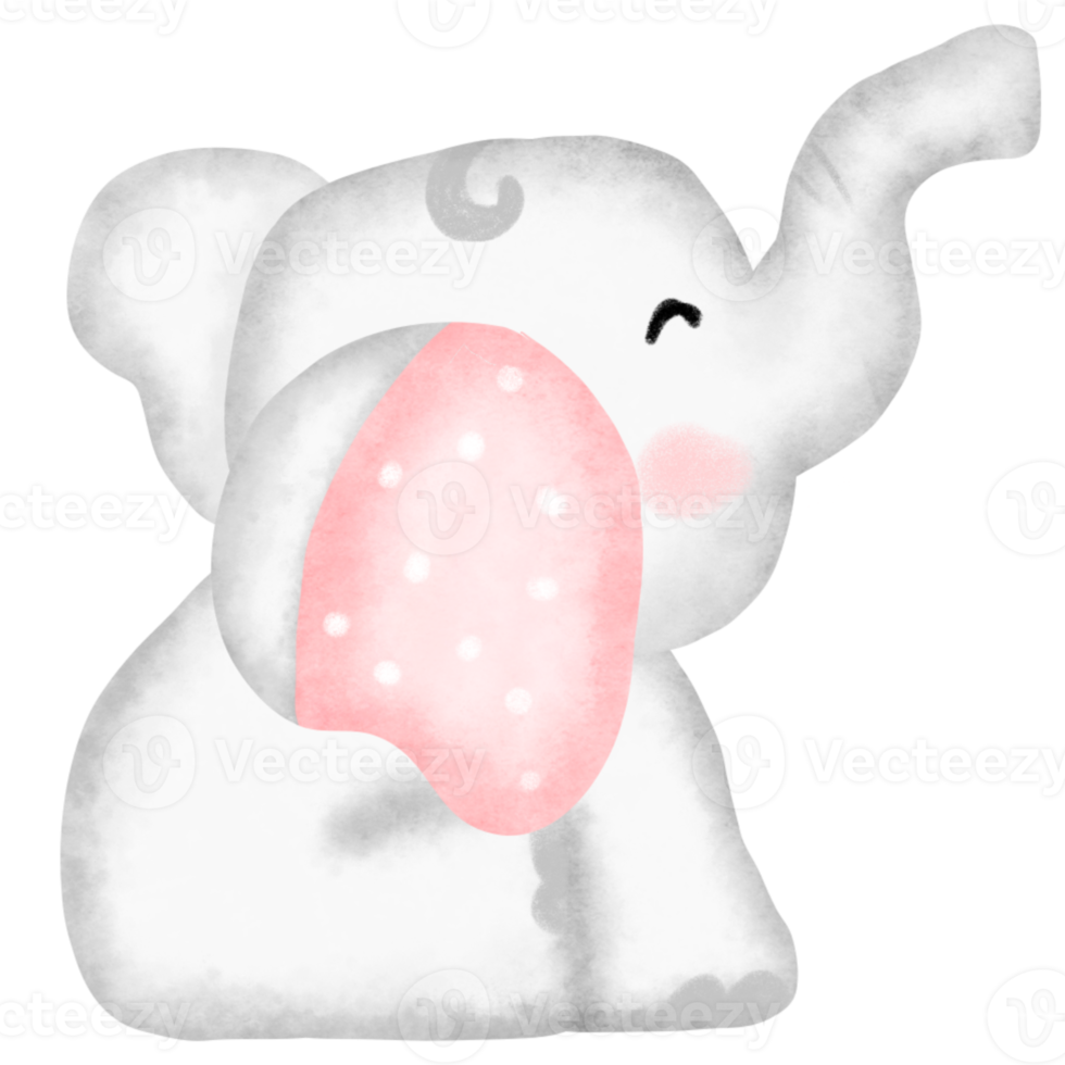 Watercolor cute elephant png