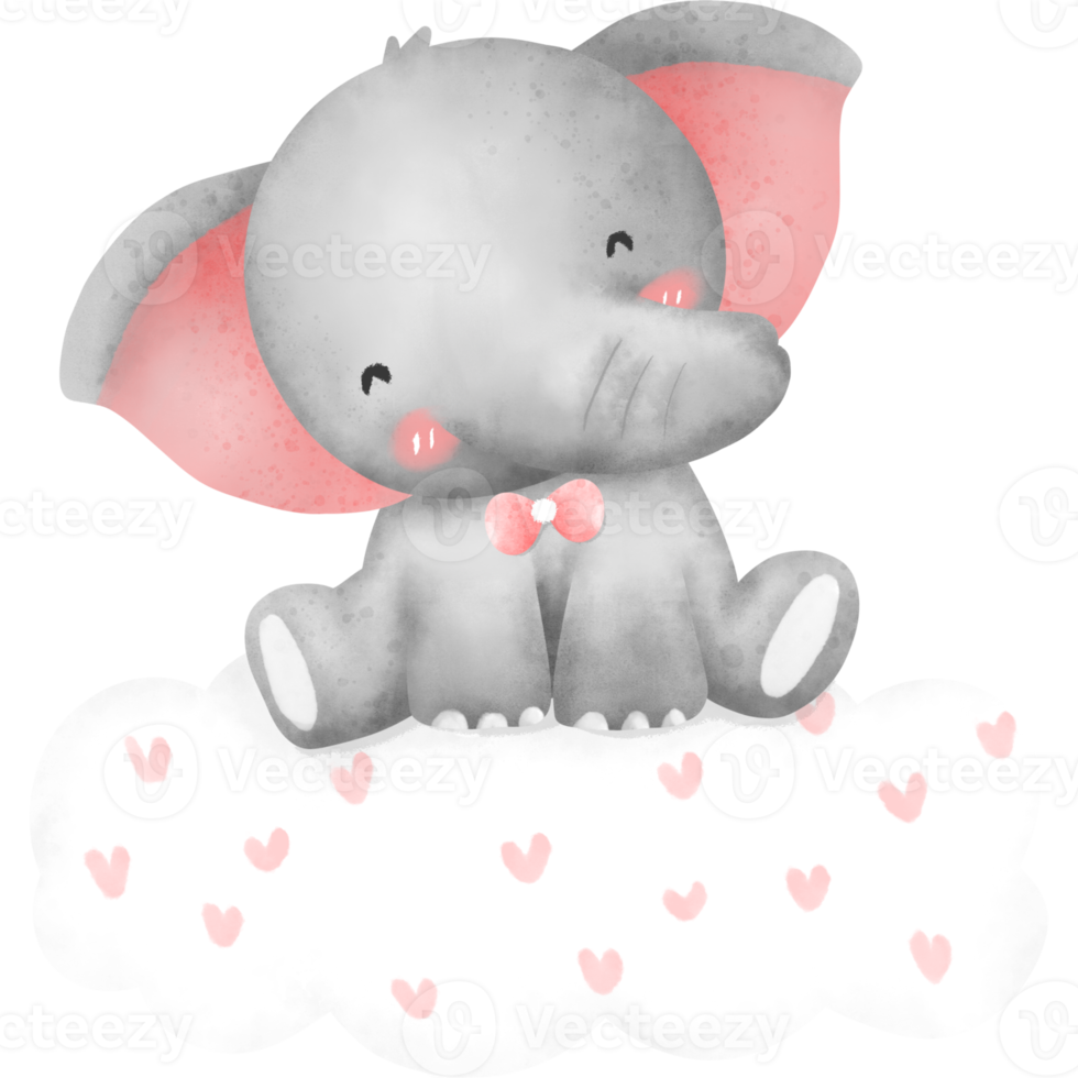 elefante carino dell'acquerello png