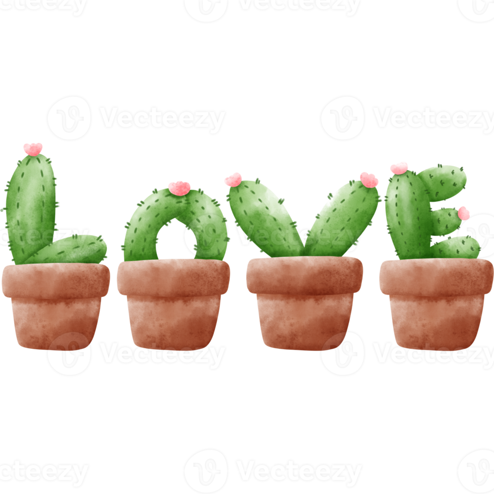 Free Watercolor Cactus in pot 9585660 PNG with Transparent Background