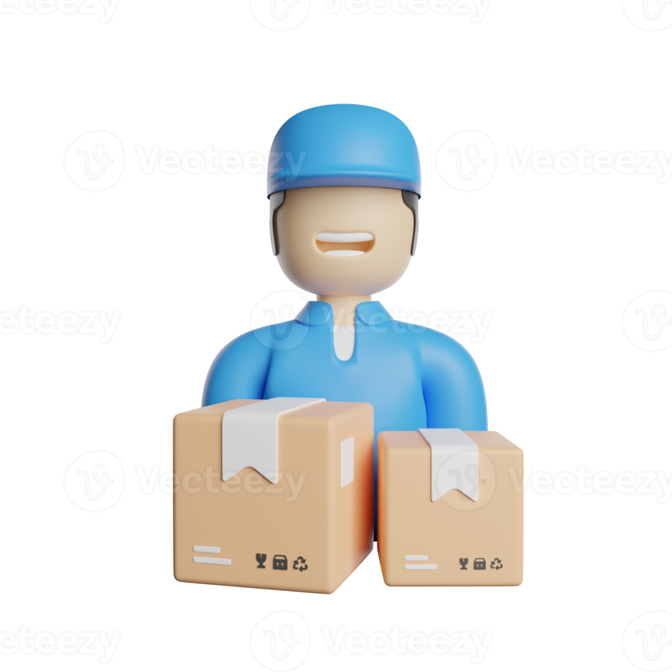 Courir Delivery Shipping Man png